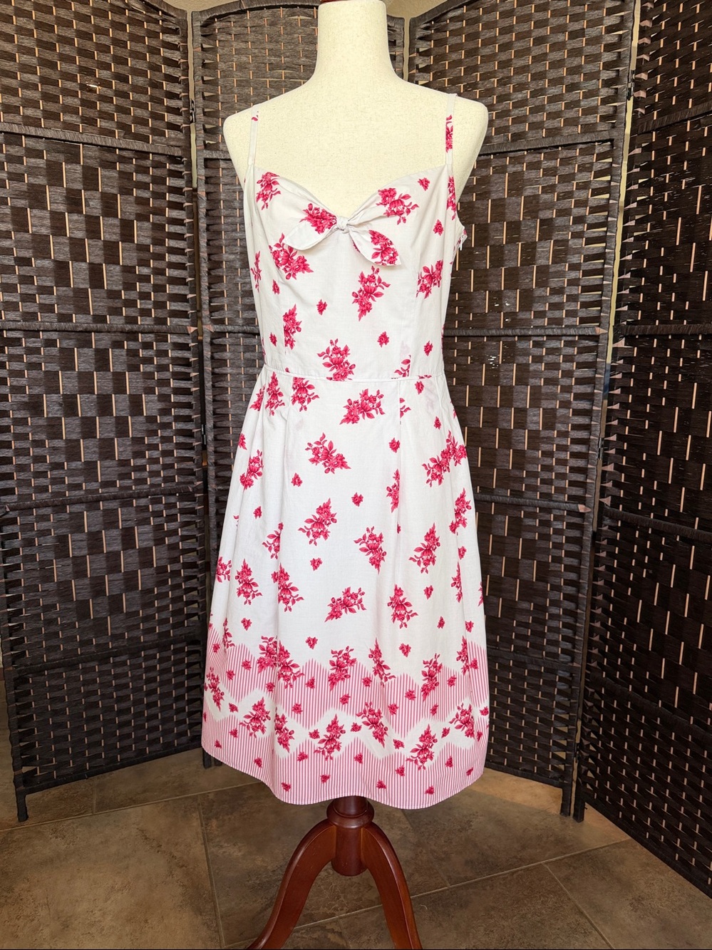LOFT Pink and White Floral Summer Dress